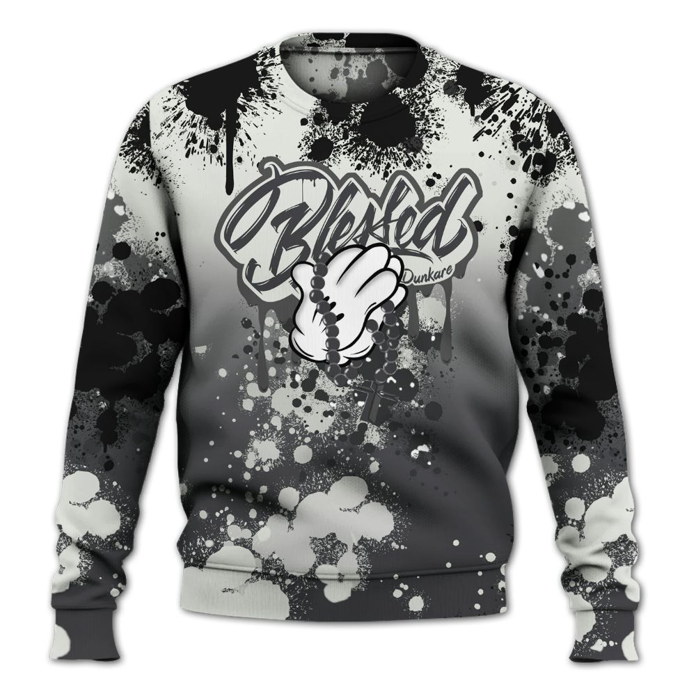 Sweatshirt To Match Fear 4s - God Blessed Ink Drip All Over Print