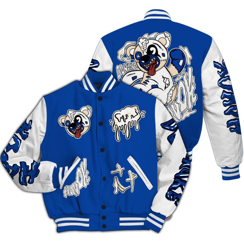 Varsity Jacket To Match Low Game Royal 1s - Havok Bear All Over Print
