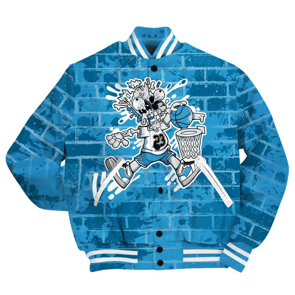 Varsity Jacket To Match Powder Blue 9s Shirt - 85's Dunks Graphic Halloween All Over Print