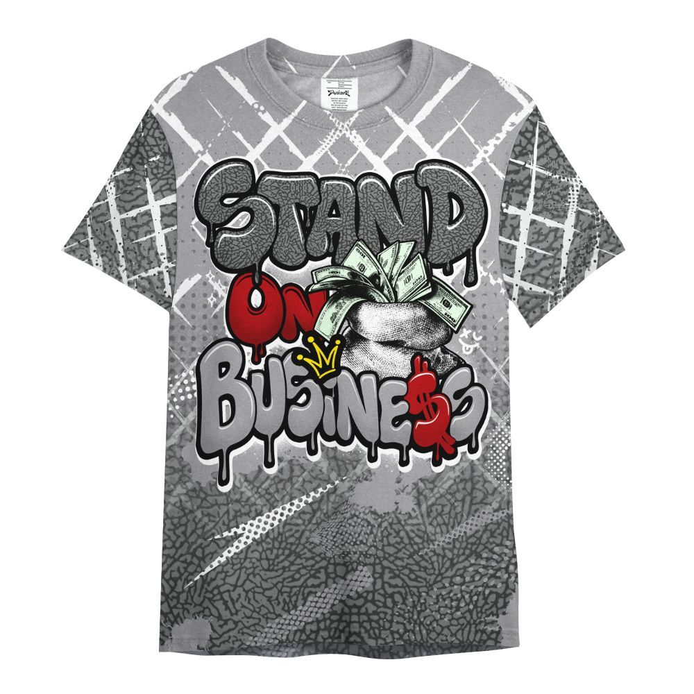 Shirt To Match Cement Grey 3s - Halftone Stand Business Dripping All Over Print