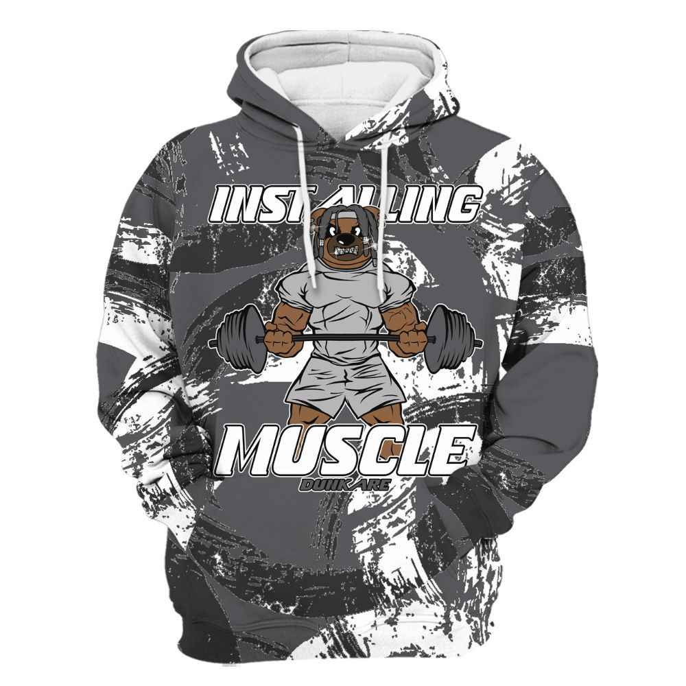 Hoodie To Match White Thunder 4s - Installing Muscle Bear Circle Slpash All Over Print