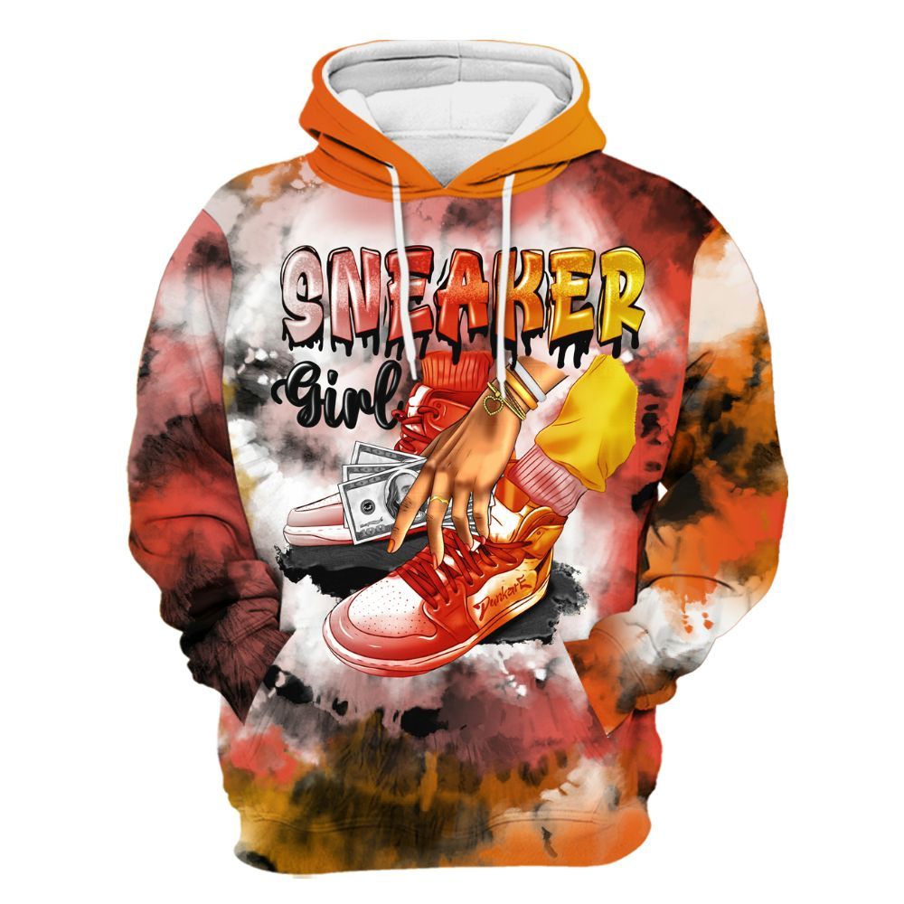 Hoodie To Match Dunk High Candy Corn - SNEAKER Girl Money Drip Tie Dye All Over Print