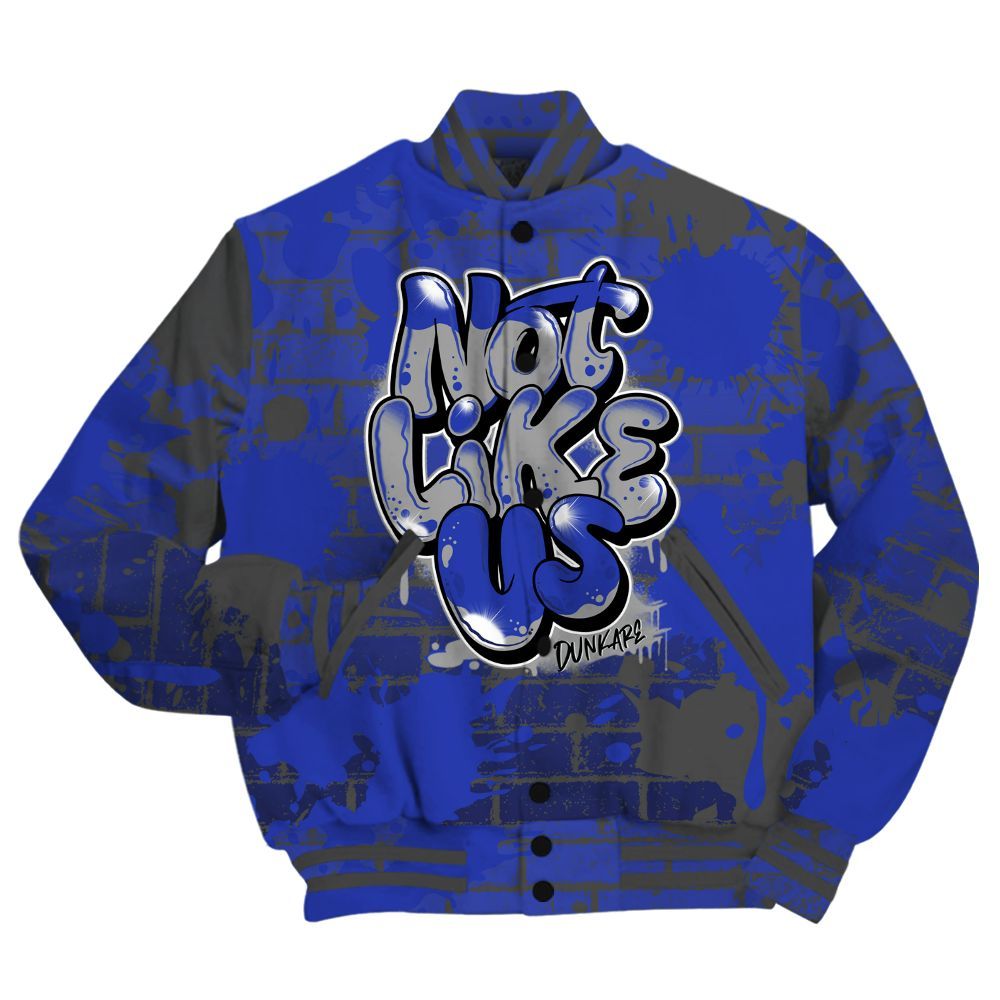 Varsity Jacket To Match Air Max Plus Black Racer Blue Shirt - None Like Us Graphic Brick Art All Over Print