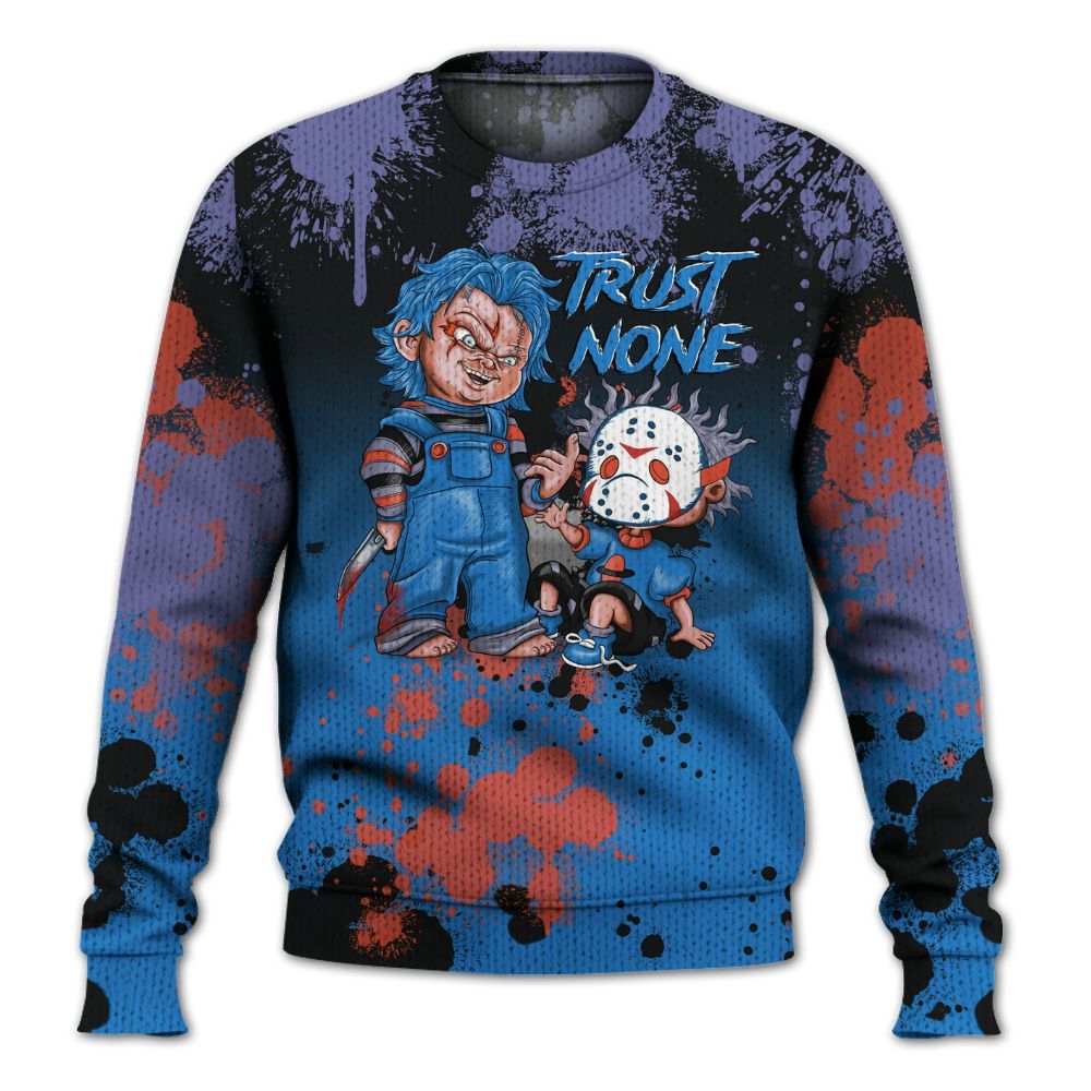 Knitted Sweater To Match Hi-Res Blue 700s - Trust No One Scary