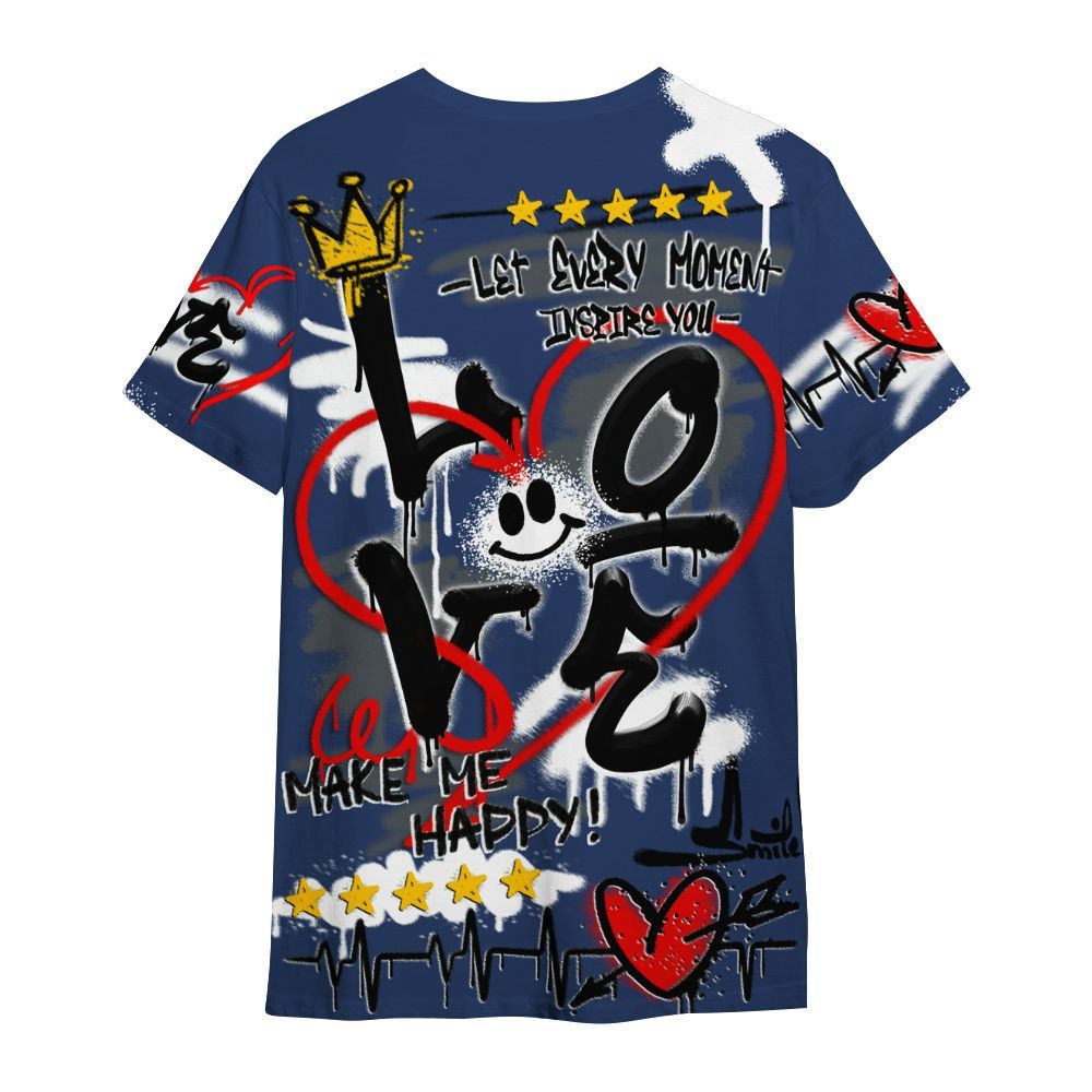 Shirt To Match Retro Flint 13s - Happy Love Beats Graffiti Streetwear All Over Print
