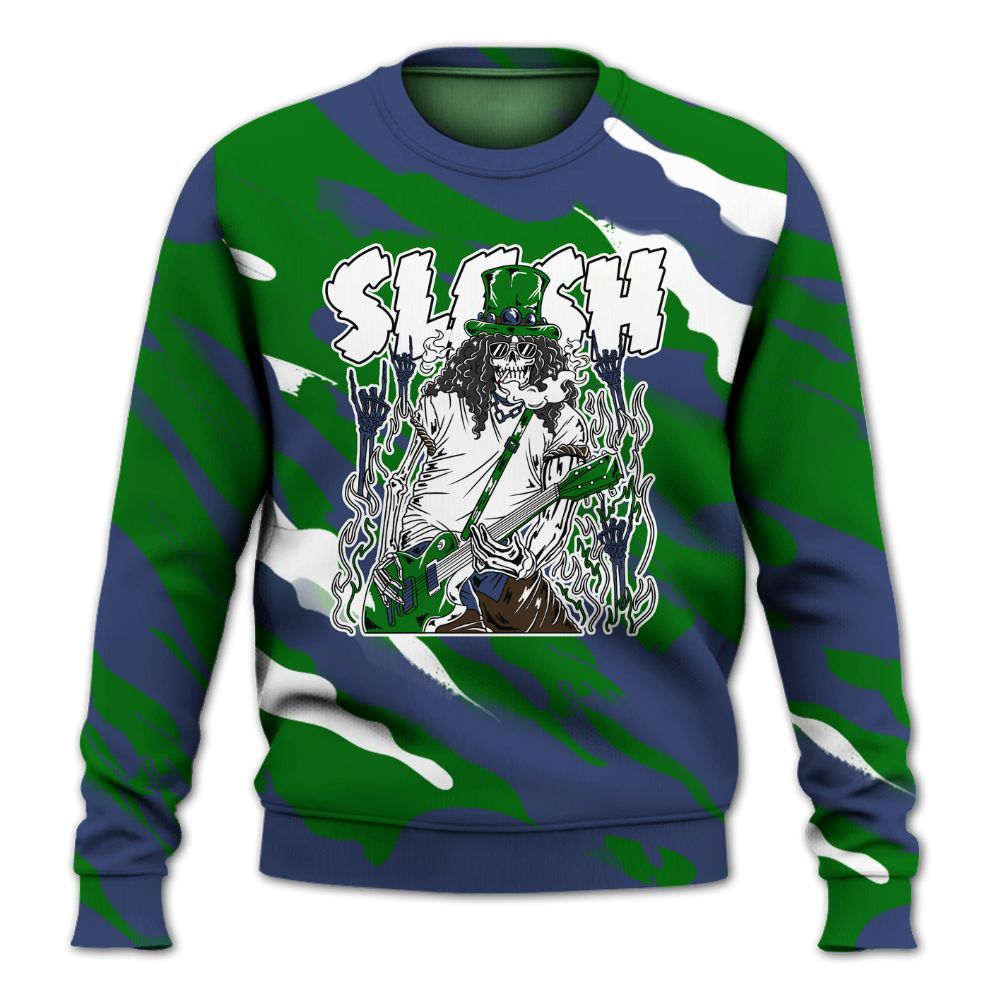Sweatshirt To Match Midnight Navy 13s - Slash Skeleton Colored All Over Print