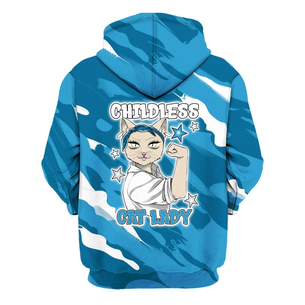 Hoodie To Match Powder Blue 9s - Childless Kat Lady All Over Print