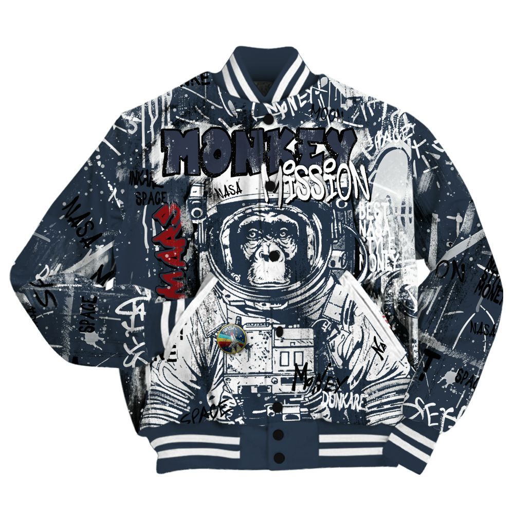 Varsity Jacket To Match Retro Olympic 6s Shirt, Monkey Misson Space All Over Print