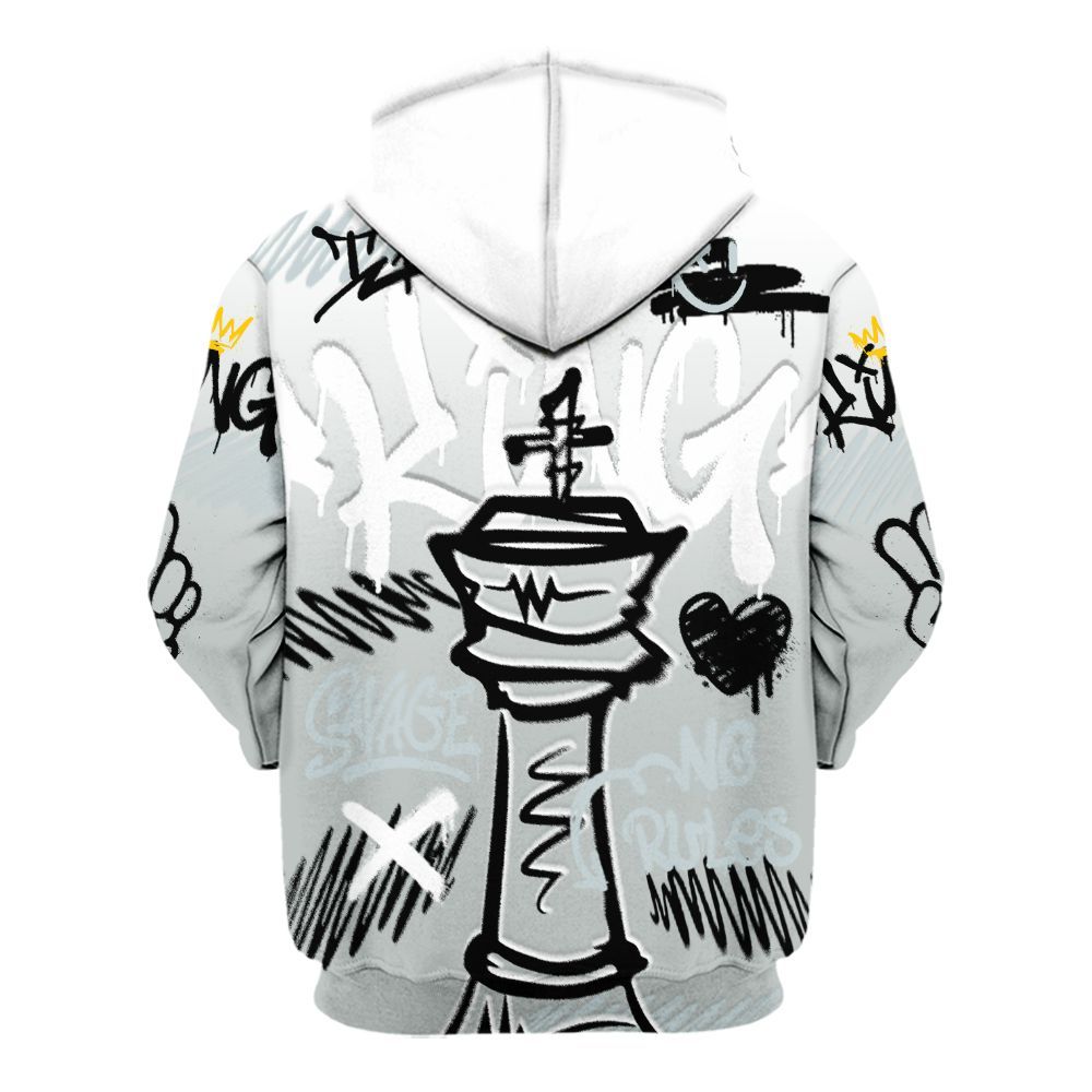 Hoodie To Match Black Wolf Grey 12s - Street King Chess Streetwear All Over Print