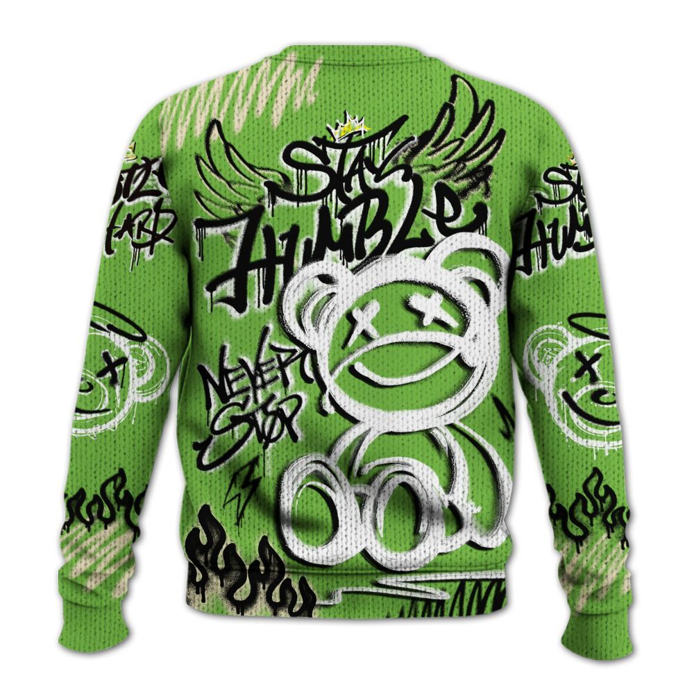 Knitted Sweater To Match Air Max Waffle SP Action Green - Humble Drip Streetwear Graffity