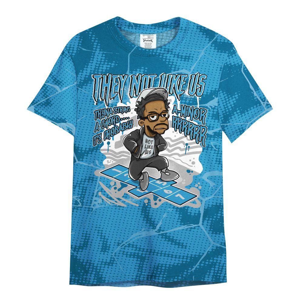 Shirt To Match Powder Blue 9s - Hopscotch Dislike Us Graphic Crack All Over Print