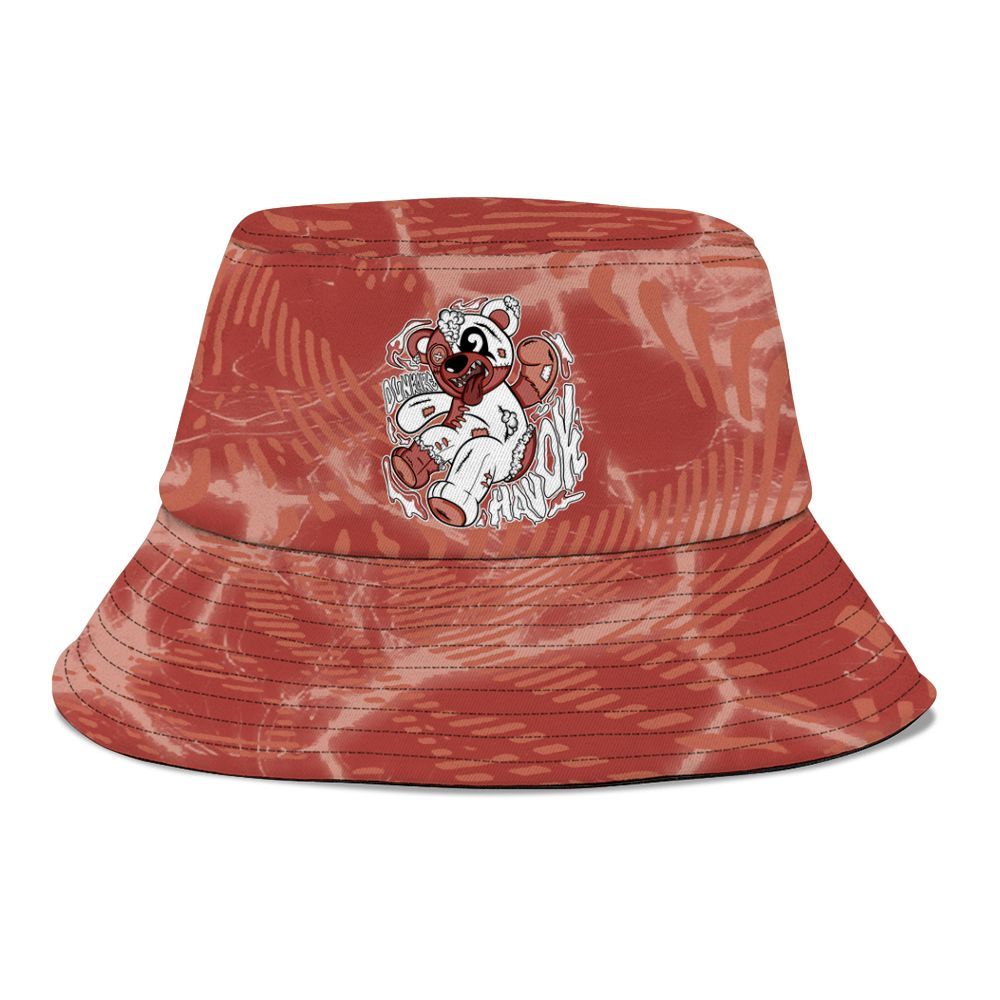 Bucket Hat To Match Dune Red 13s - Havok Bear Graphic