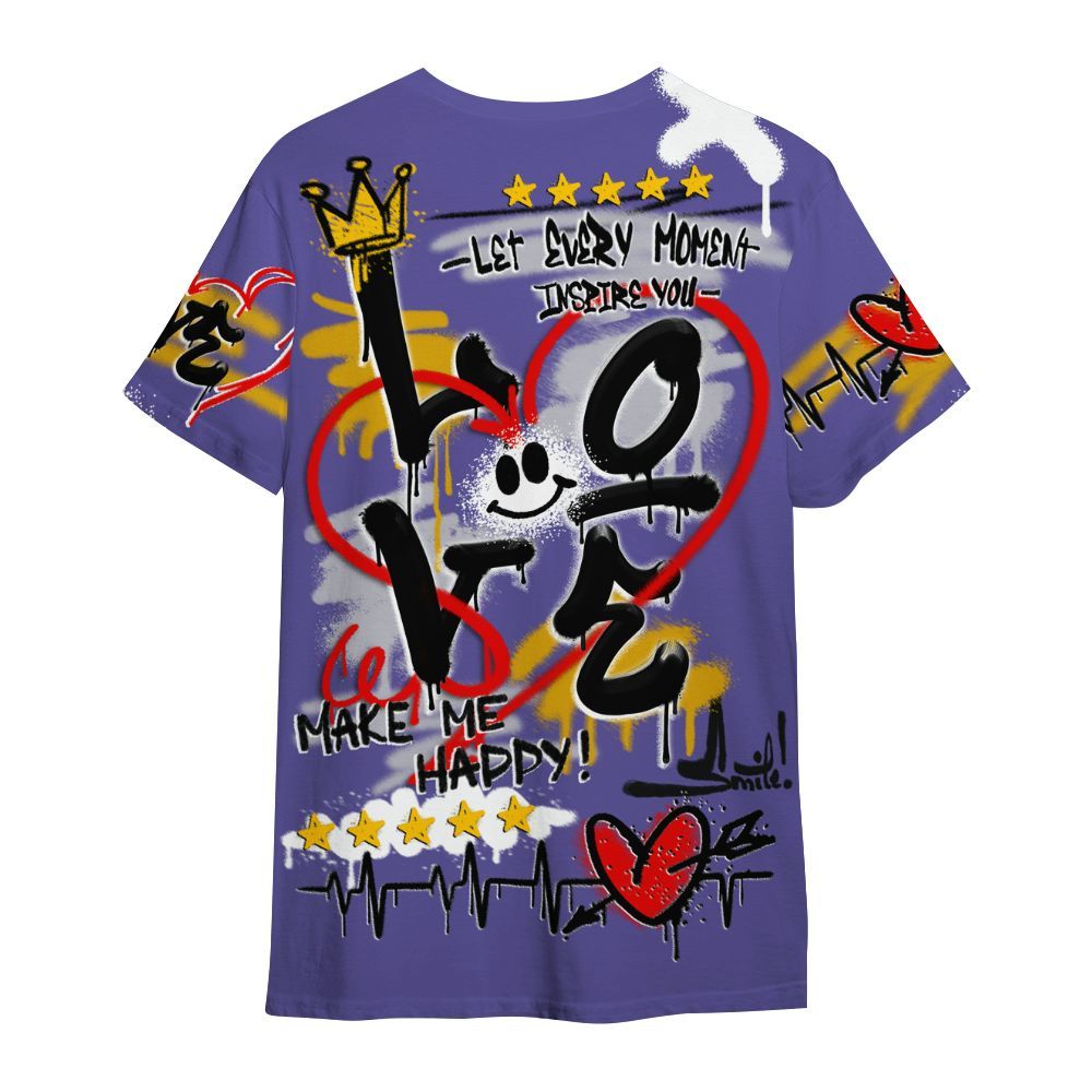 Shirt To Match Lakeshow 4s - Happy Love Beats Graffiti Streetwear All Over Print