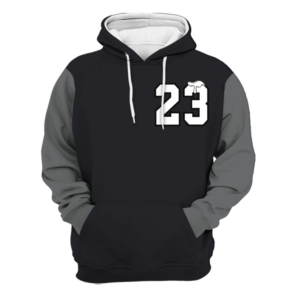 Hoodie To Match White Thunder 4s Varsity Jacket, Custom Name Number 23 Drip All Over Print