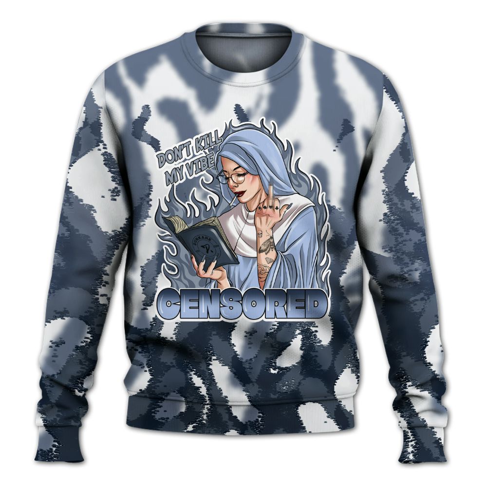 Sweatshirt To Match Low Diffused Blue 11s - Censoredz Burn All Over Print