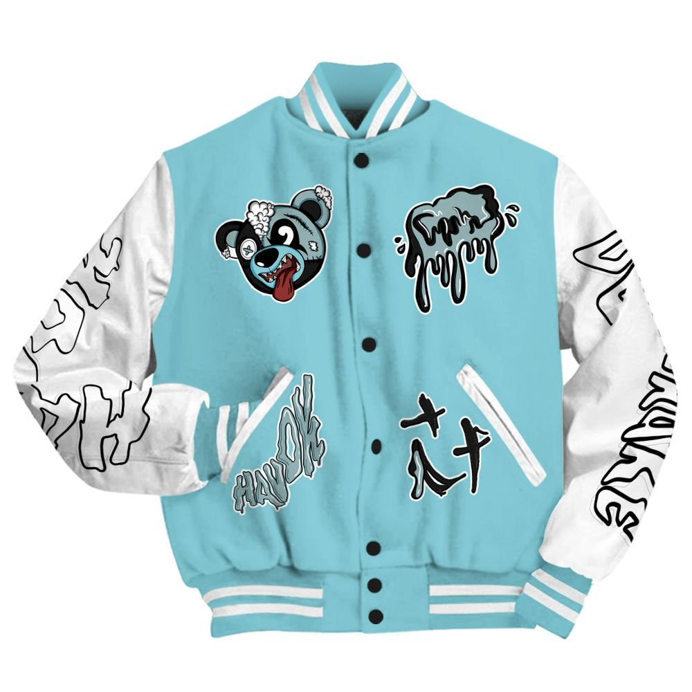 Varsity Jacket To Match Low Legend Blue 11s - Havok Bear All Over Print