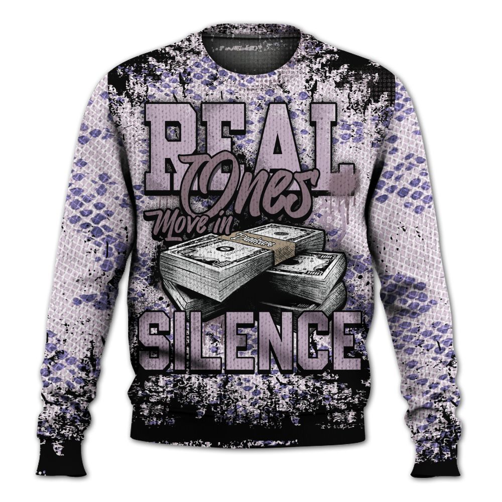 Knitted Sweater To Match Air Force 1 Low Purple Snake - Move In Silence Money Street Retro