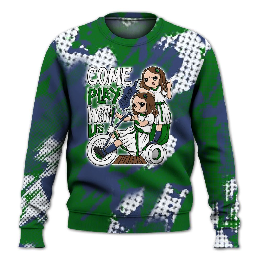 Sweatshirt To Match Midnight Navy 13s - Come Hangout Halloween Abstract Halftone All Over Print