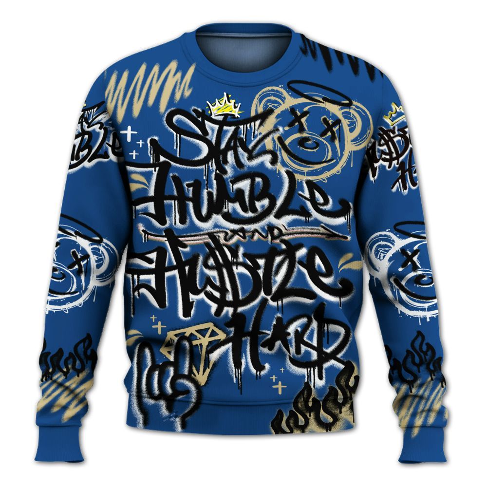 Sweatshirt To Match Air Ship Royal Blue - Humble Drip Streetwear Graffity All Over Print