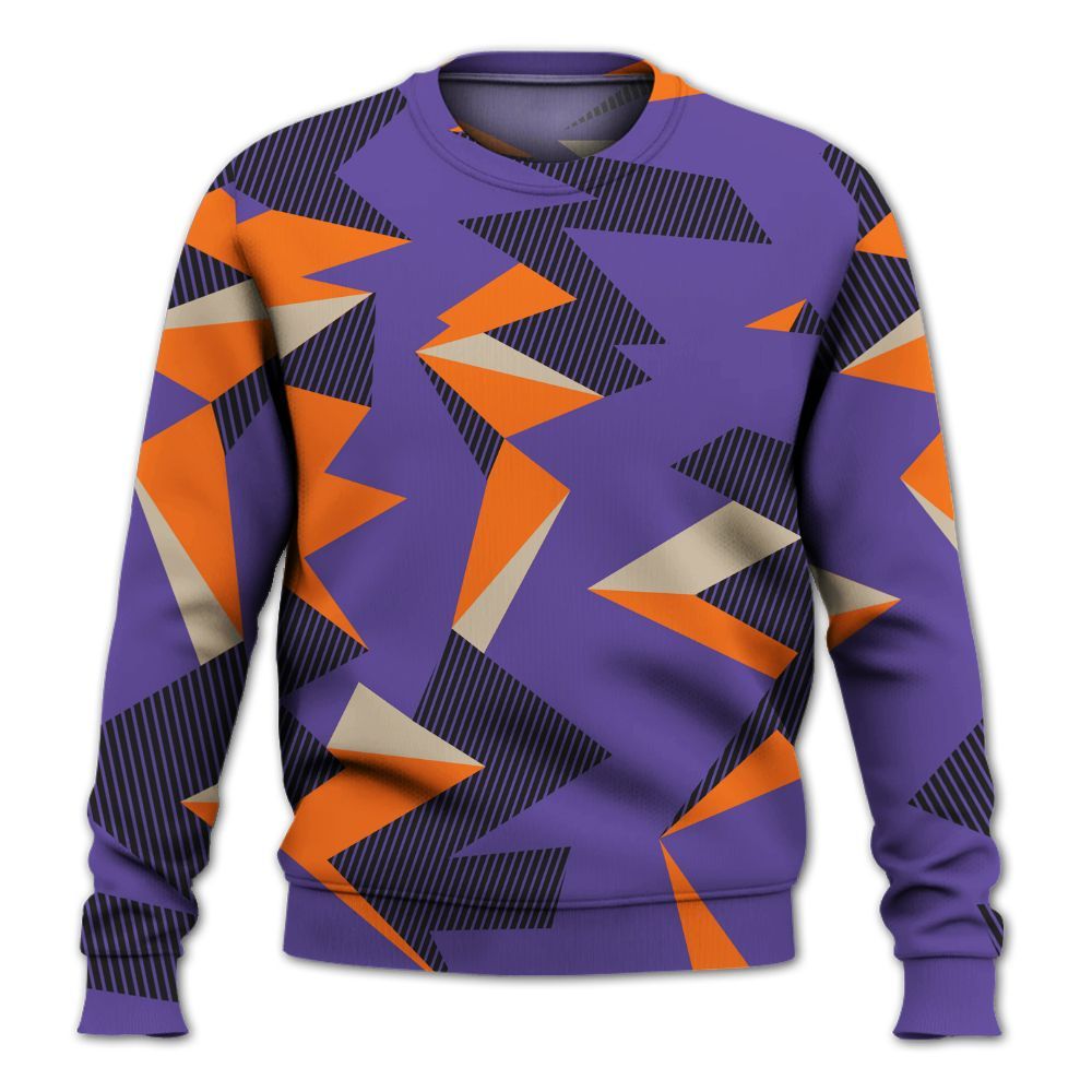 Sweatshirt To Match Air Max Waffle SP Voltage Purple - Geometric Camouflage Pattern All Over Print