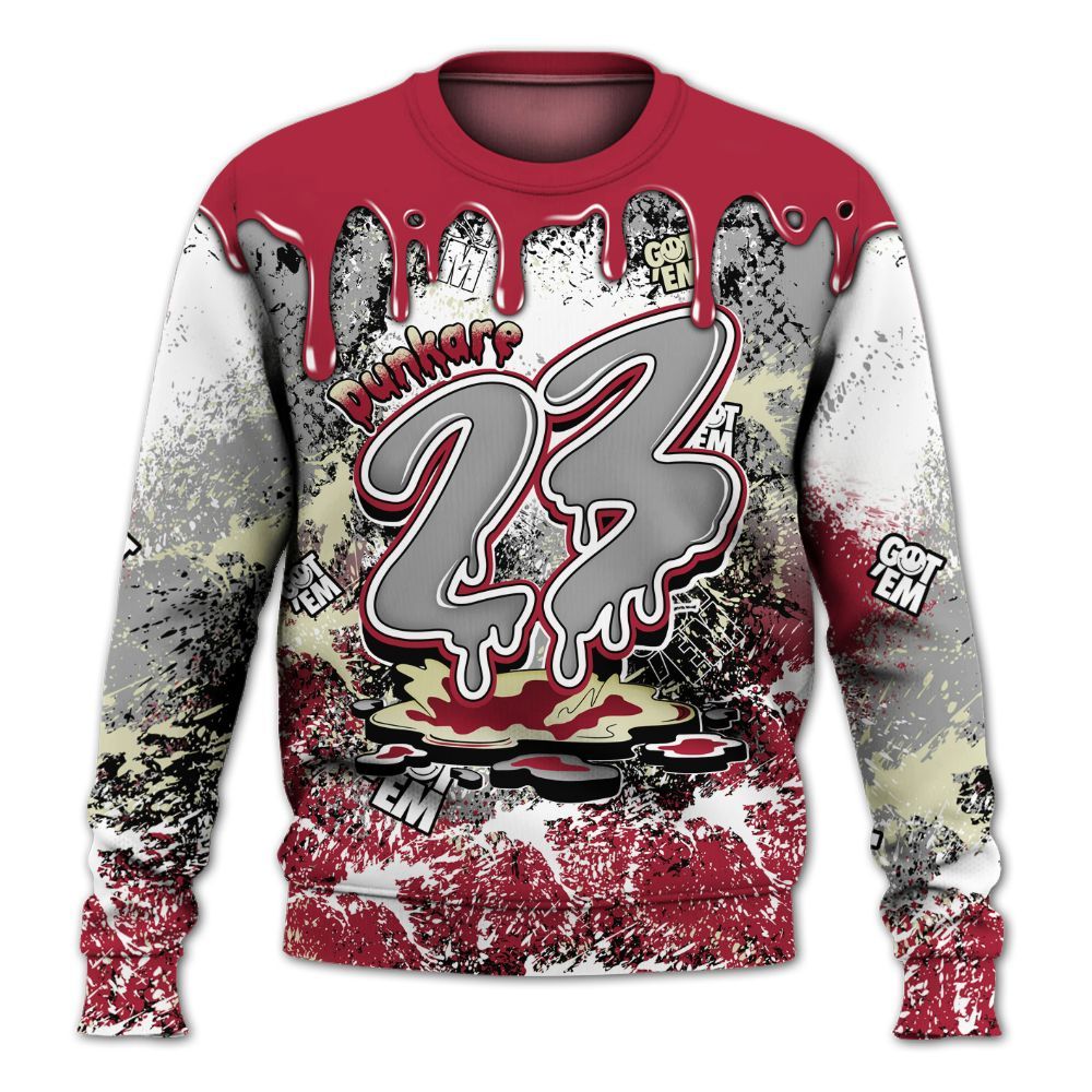 Sweatshirt To Match High OG Chicago Shadow 1s - Dripping 23 Drip All Over Print