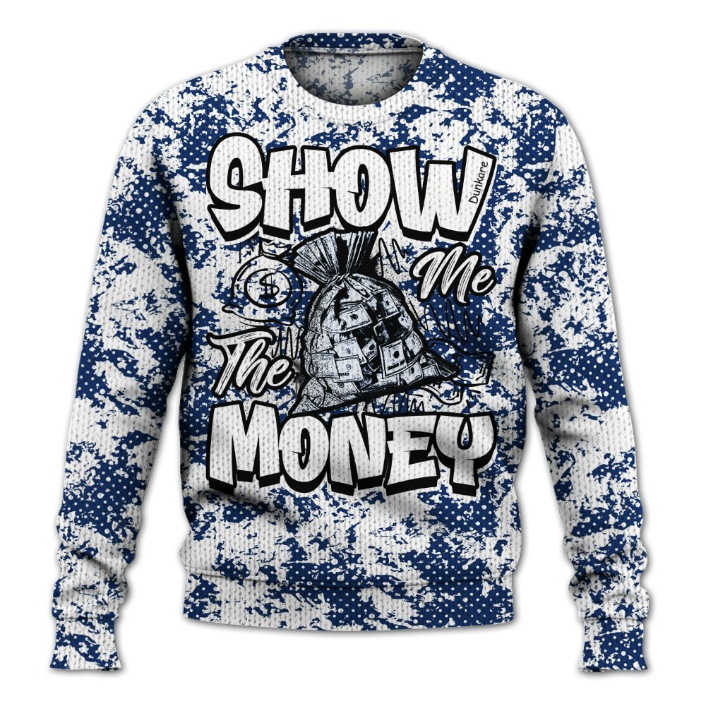 Knitted Sweater To Match High OG Deep Royal Blue 1s - Show Me The Money Retro