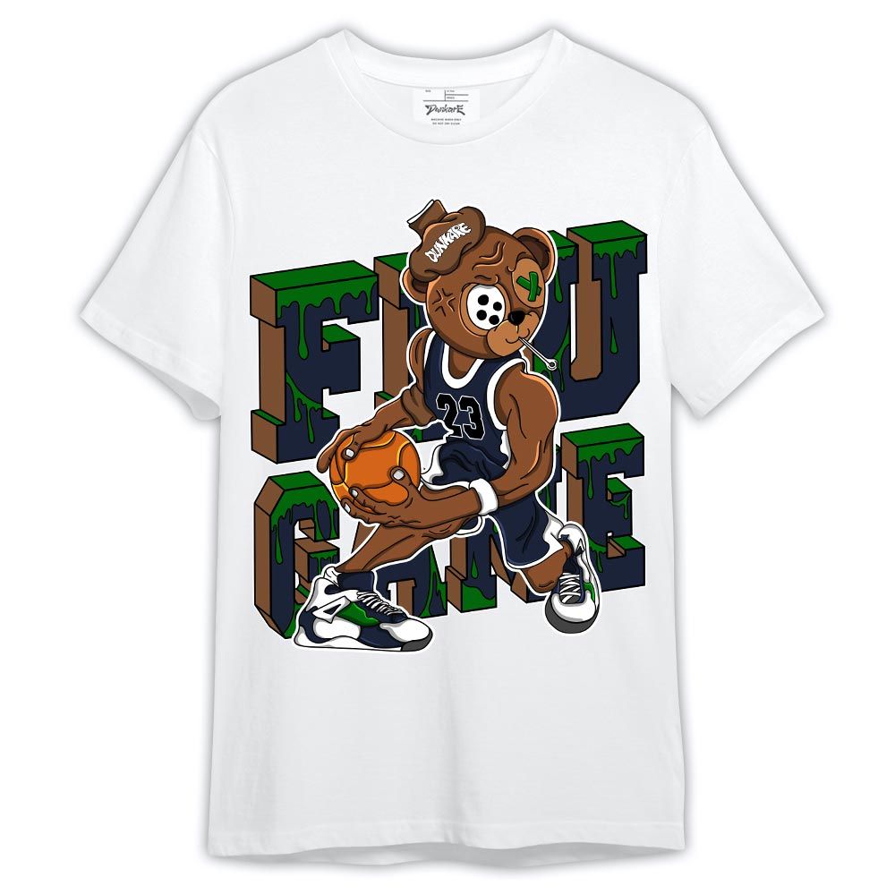 Shirt To Match Midnight Navy 13s - Graphic Flu Game Bear Shirt Outfit