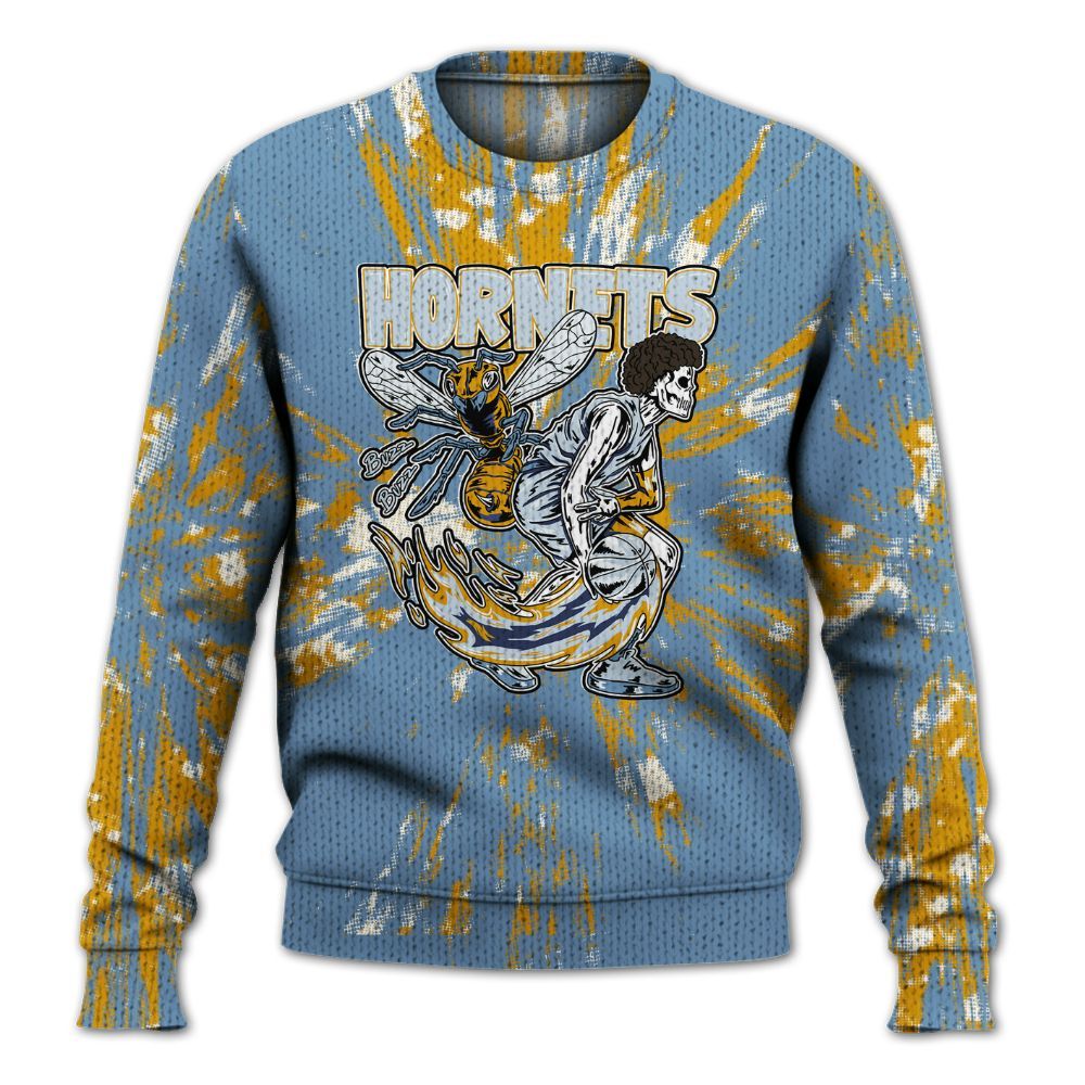 Knitted Sweater To Match High OG First In Flight 1s - Hornets Skeleton Luxury