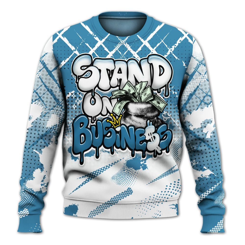 Sweatshirt To Match High OG UNC Reimagined 1s - Halftone Stand Business Dripping All Over Print