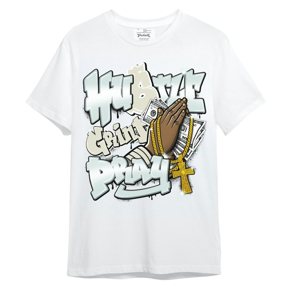 Shirt To Match Pure Platinum 4s - Hustle, Money Pray Streetwear Unisex Shirt