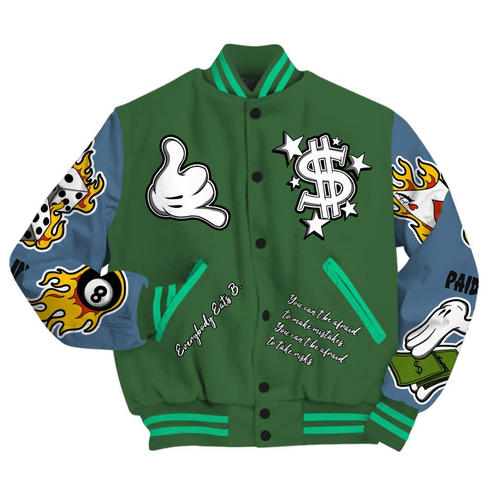 Varsity Jacket To Match Foamposite Pro Pine Green 2025 - Everybody Paid In Full Graphic All Over Print