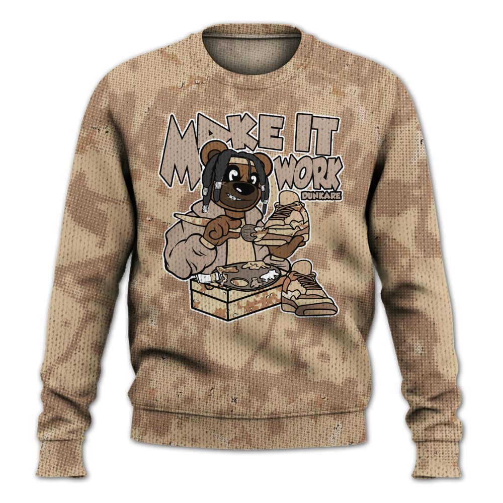 Knitted Sweater To Match Desert Camo 3s - Pull It Off Bear Street