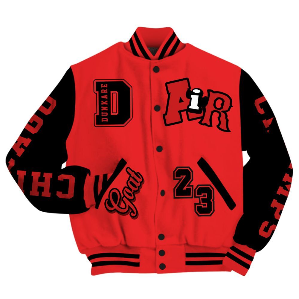 Varsity Jacket To Match Red Thunder 4s - AIR Number 23 GOAT All Over Print