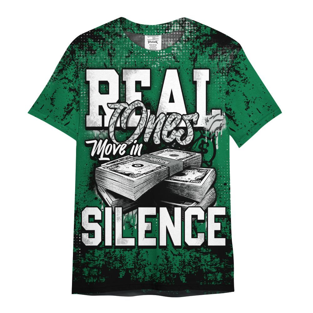 Shirt To Match Pine Green 3s - Move In Silence Money Street Retro All Over Print