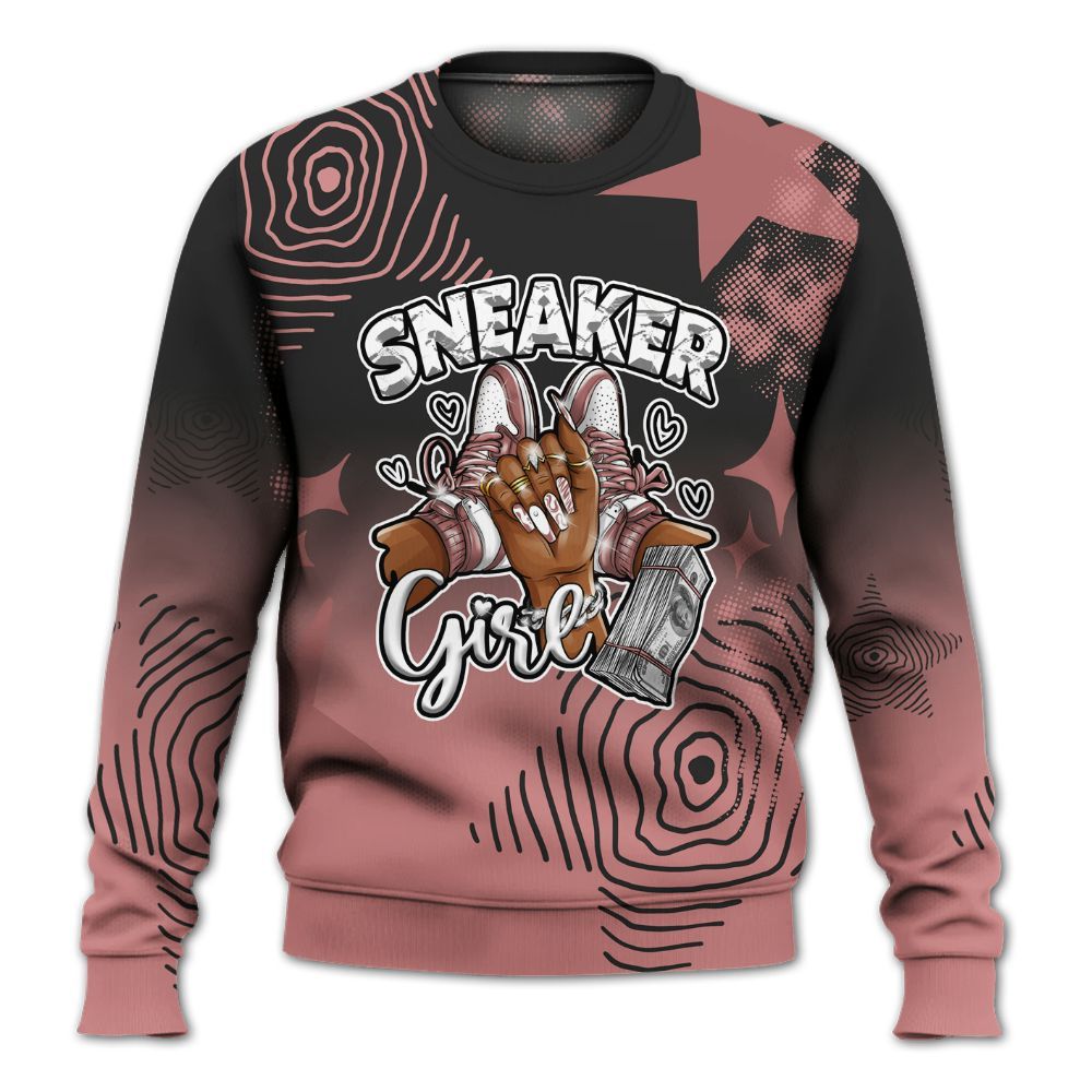 Sweatshirt To Match Low OG Rust Pink 1s - Sneakerz Girlz Unique Starz All Over Print