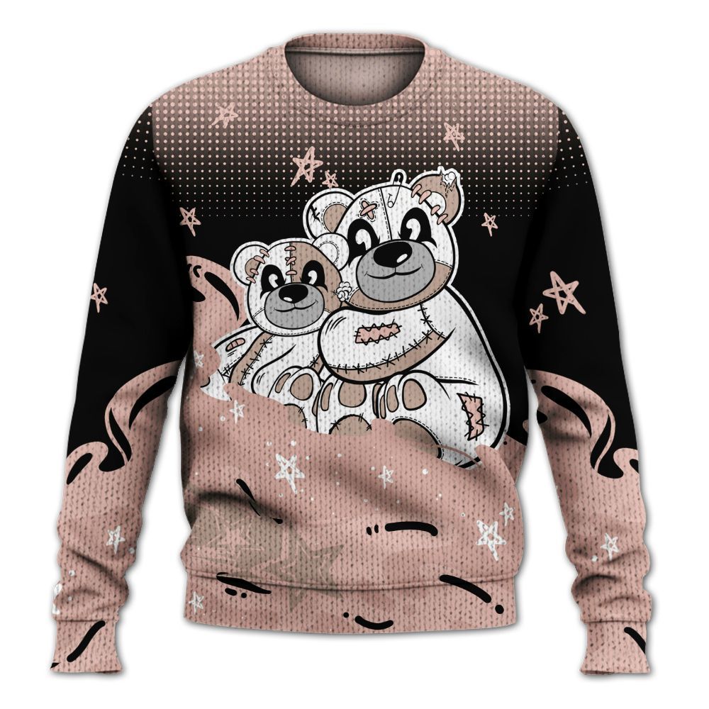 Knitted Sweater To Match Dunk Low Pink Velvet - Sincere Fondness Bear Stars