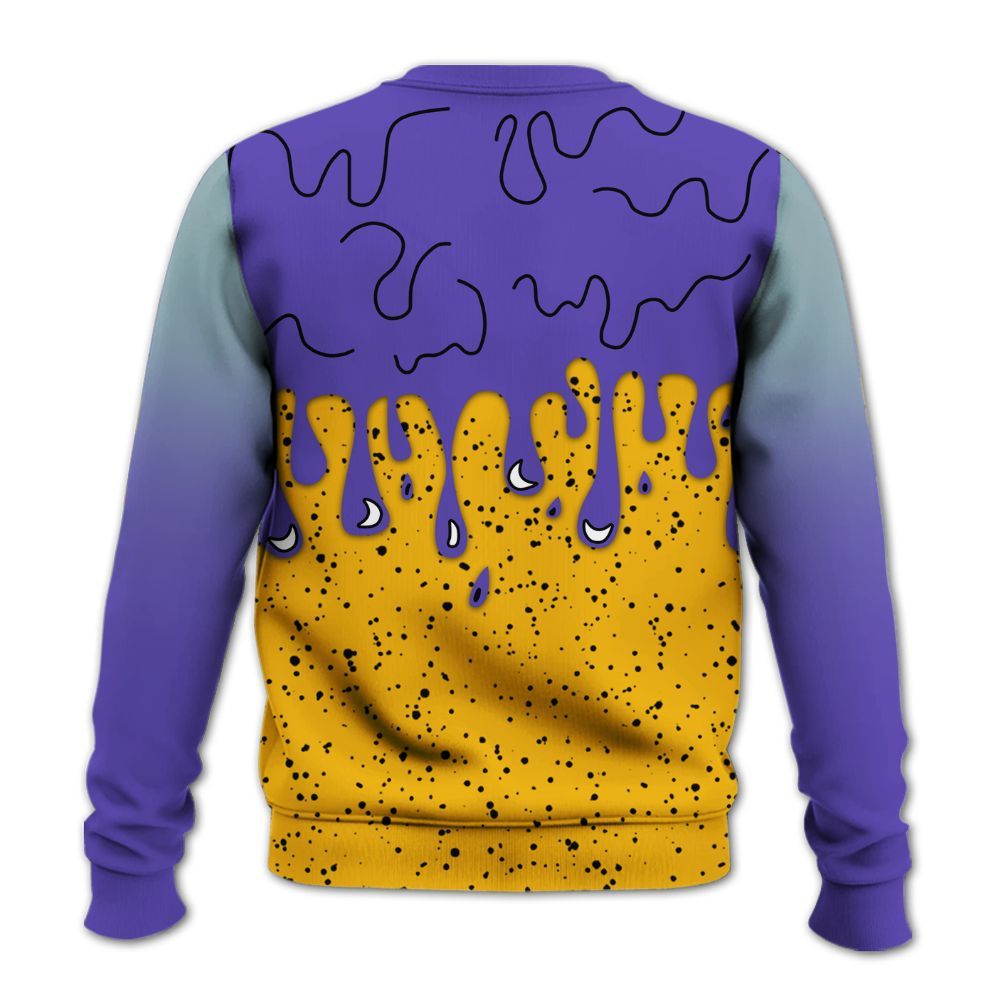 Sweatshirt To Match Imperial Purple 4s - Snake Trust No One Drip All Over Print