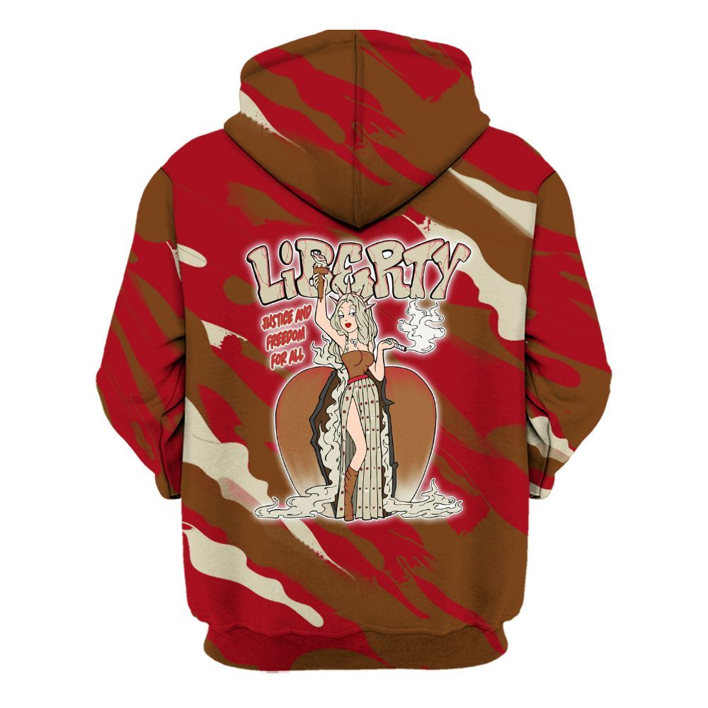 Hoodie To Match Archaeo Brown 5s - Midwest Cartoon Colored All Over Print