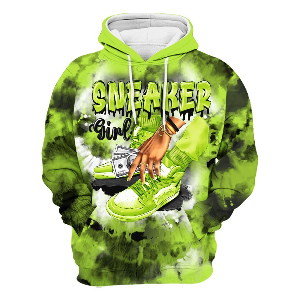 Hoodie To Match Air Force 1 Low Dance Volt - SNEAKER Girl Money Drip Tie Dye All Over Print