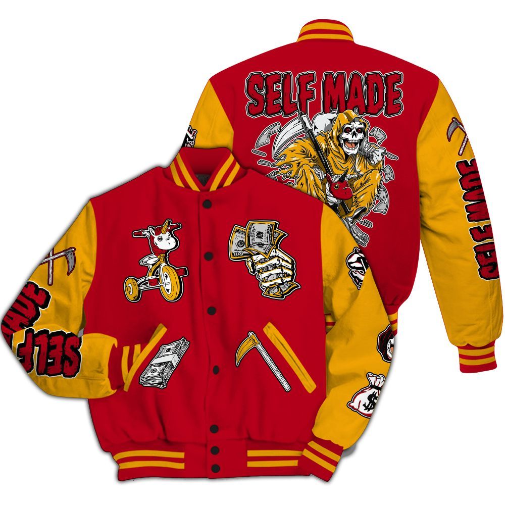 Varsity Jacket To Match Cardinal 7s - Self Make Skeleton All Over Print