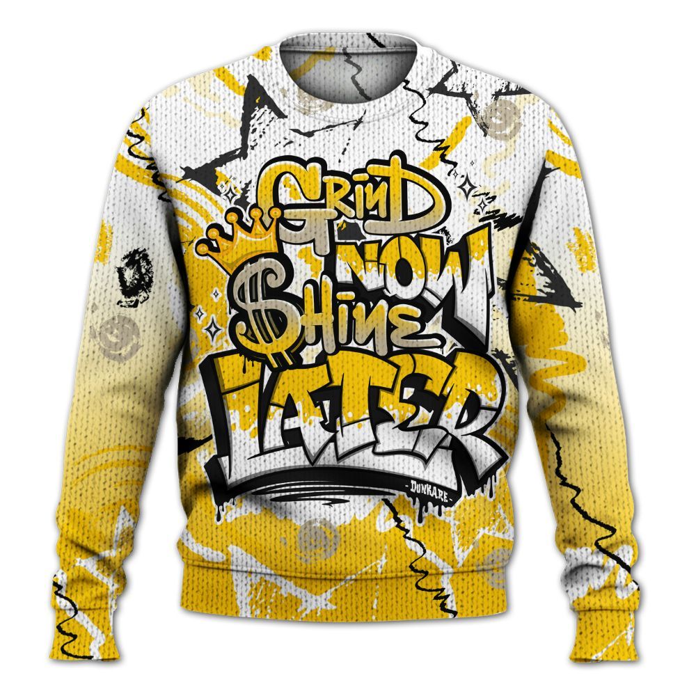 Knitted Sweater To Match Vivid Sulfur 4s - Grind Shine Later Drip
