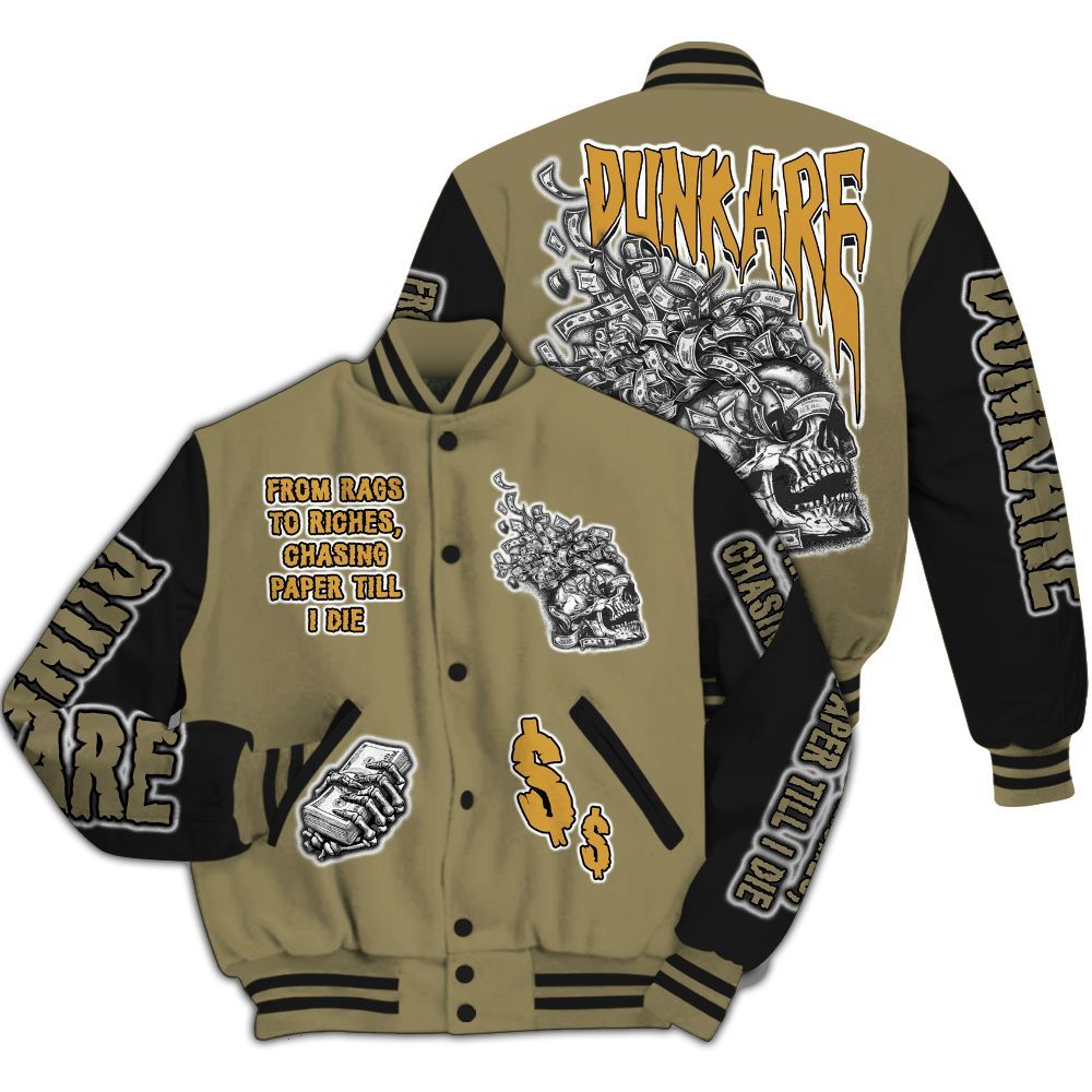 Varsity Jacket To Match Black Olive 7s - From Rags To Riches All Over Print