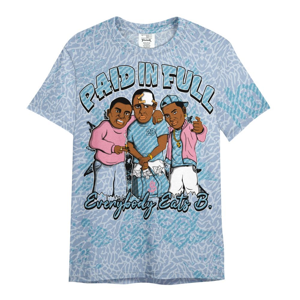 Shirt To Match Denim Pink Glow 3s - Everybody Paid In Full Crayon All Over Print