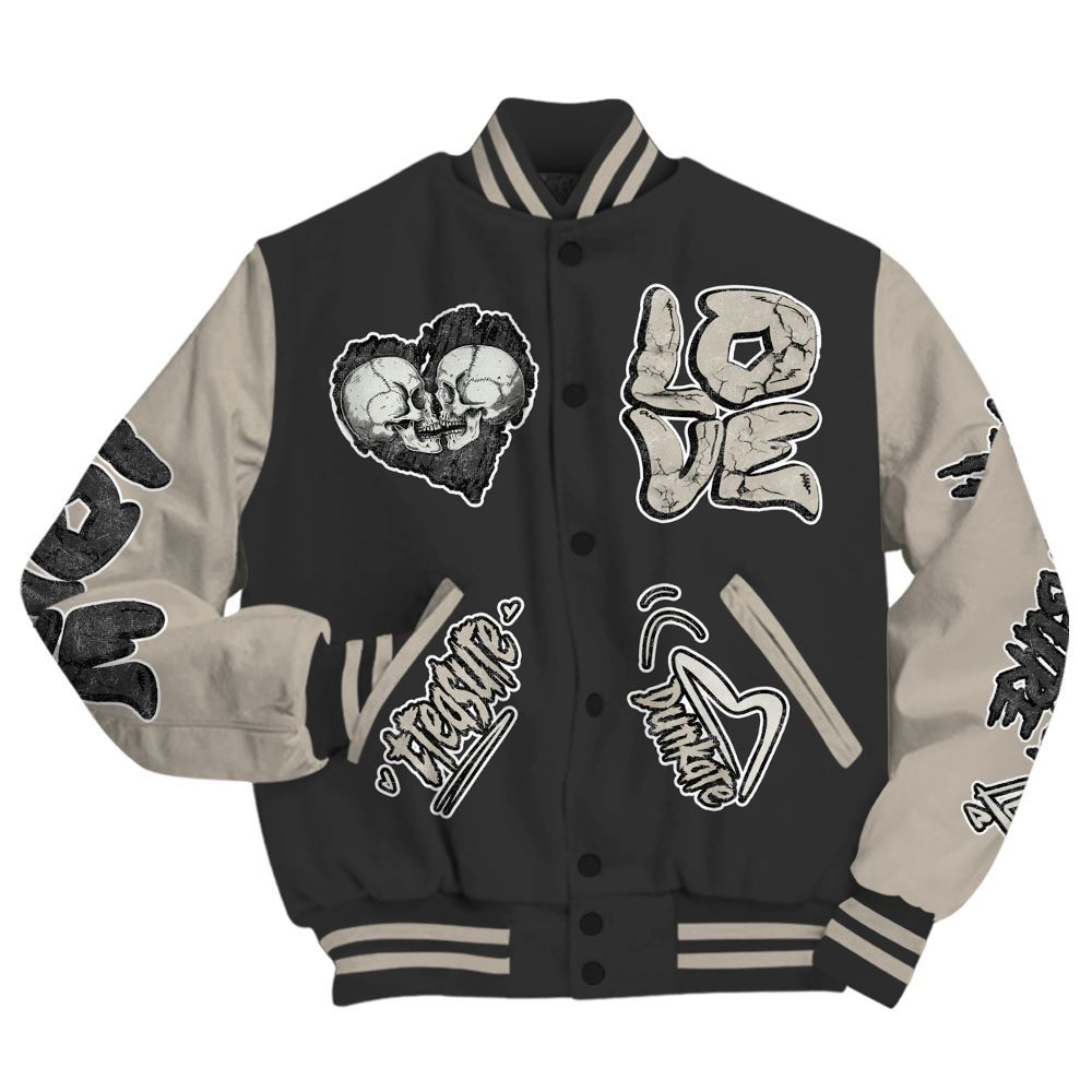 Varsity Jacket To Match RM Light Bone 4s - Skull Bear All Over Print