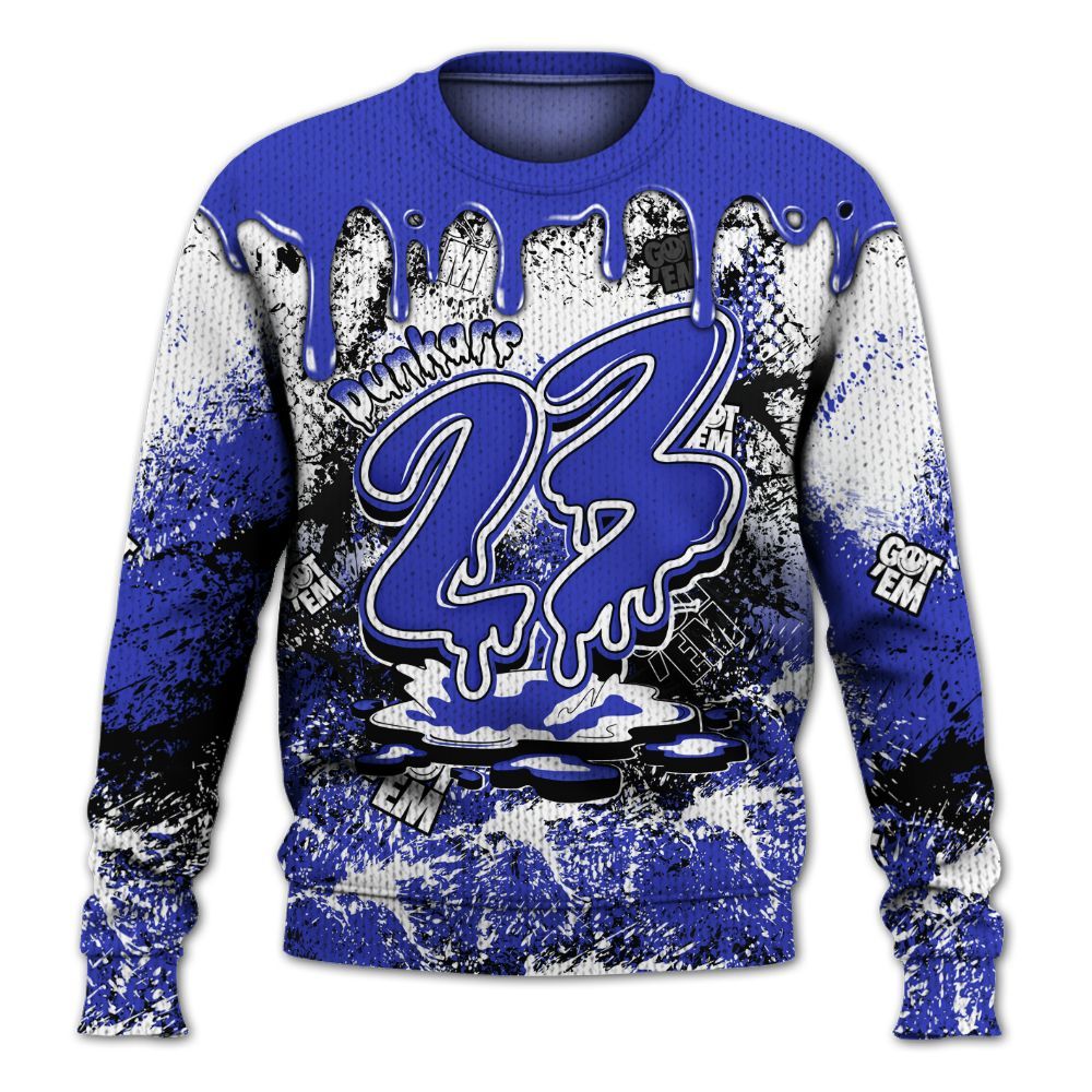 Knitted Sweater To Match Retro Black Concord 12s - Dripping 23 Drip