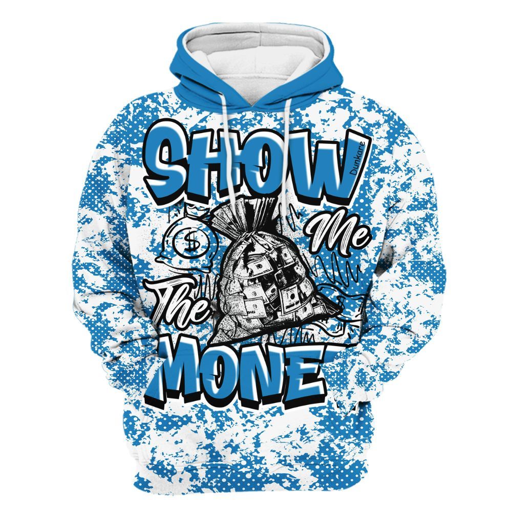 Hoodie To Match Retro University Blue 9s - Show Me The Money Retro All Over Print