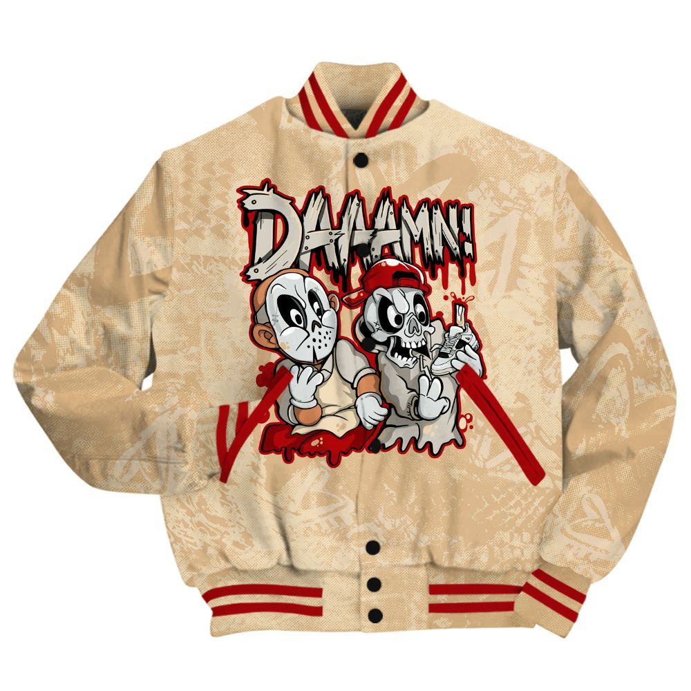 Varsity Jacket To Match Dunk Low Strawberry Waffle Shirt - Damn Shoe Graphic Heart Grunge All Over Print
