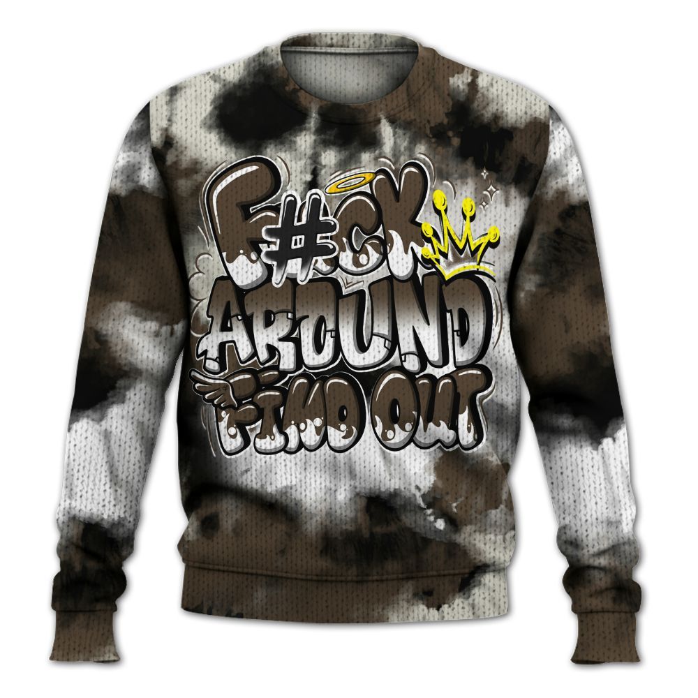 Knitted Sweater To Match Palomino 1s - Tie Dye FK Around Find Out