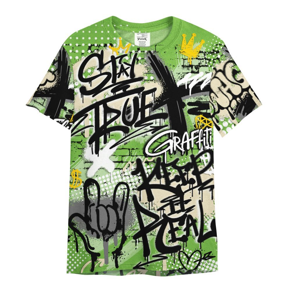Shirt To Match Air Max Waffle SP Action Green - True It Real Graffiti Streetwear All Over Print