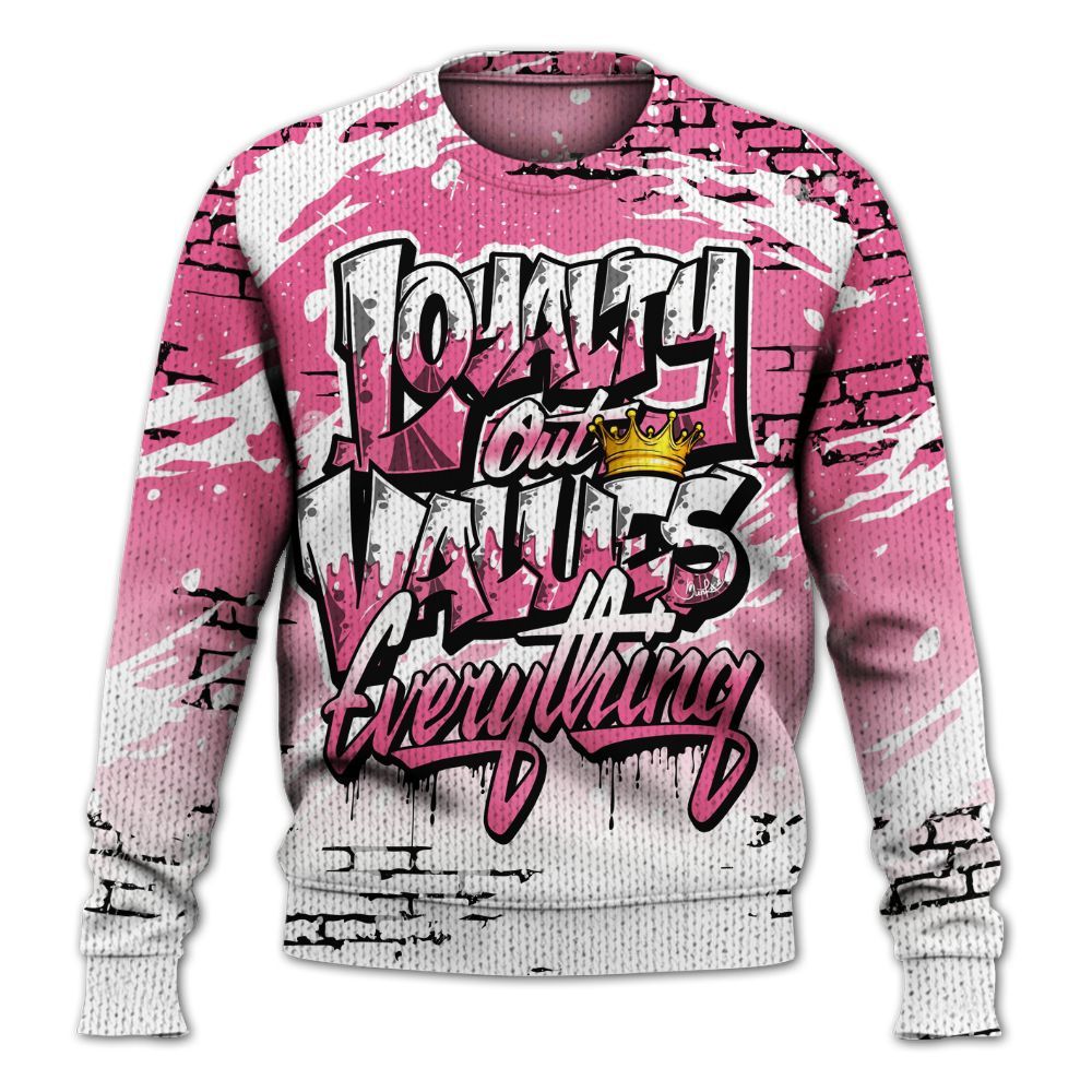Knitted Sweater To Match Air Max SNDR Hyper Pink - Values Of Loyalty Drip